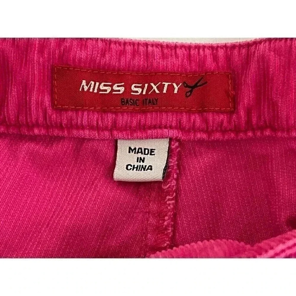 Miss Sixty Womens Easy Oliver Trousers Corduroy Pants Sz 29 Y2K Barbiecore Long - Picture 14 of 16